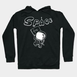 Cute space astronaut with flag - Space Hoodie